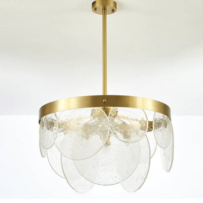 Modern Light Luxury All-copper Glass 3-Light Island Light Chandelier