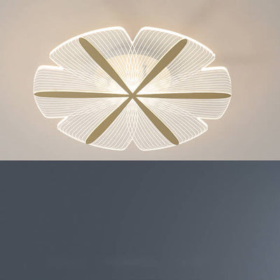 Modern Creative Clear Acrylic Round Flower LED Flush Mount Ceiling Light