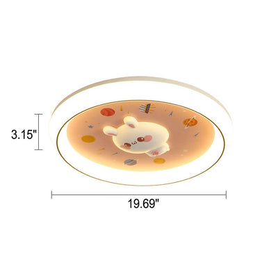 LED-Deckenleuchte aus Eisen für moderne Cartoon-Kaninchen-Kinder 