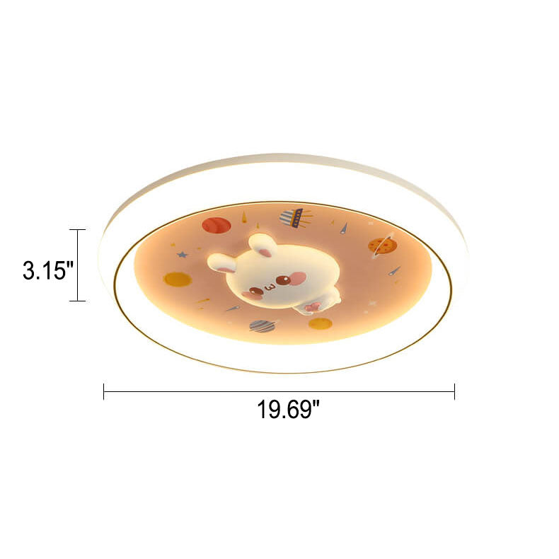 LED-Deckenleuchte aus Eisen für moderne Cartoon-Kaninchen-Kinder 