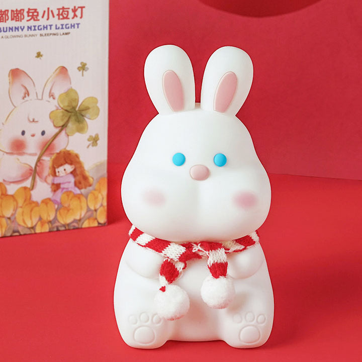 Contemporary Creative ABS PC Silicone Cartoon Rabbit Pat USB Rechargeable LED Night Light Table Lamp For Bedroom