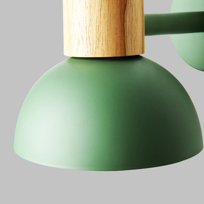 Moderne, klassische Macaron-Wandleuchte, einfarbig, Holz, Eisen, 1-flammig 