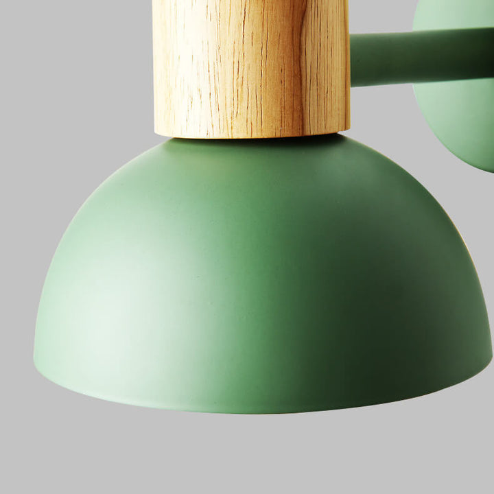 Moderne, klassische Macaron-Wandleuchte, einfarbig, Holz, Eisen, 1-flammig 
