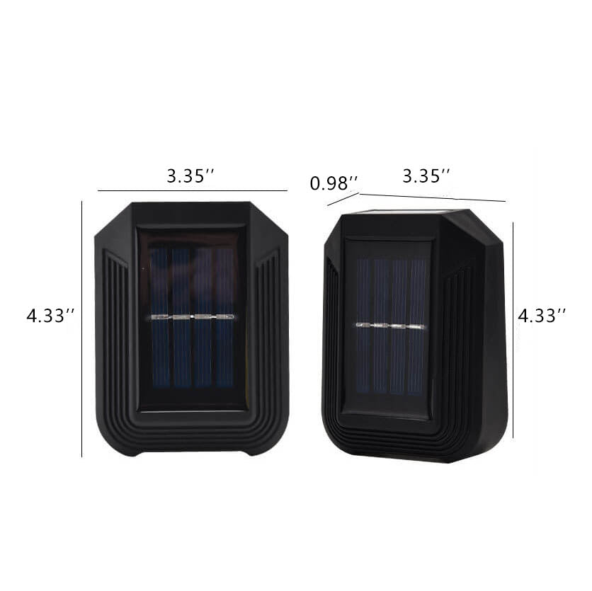 Modern Minimalist Rectangular Plastic LED Solar Outdoor Waterproof Wall Sconce Lamp For Outdoor