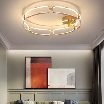 Modern Simple Ring Combination Design LED Semi-Flush Mount Light