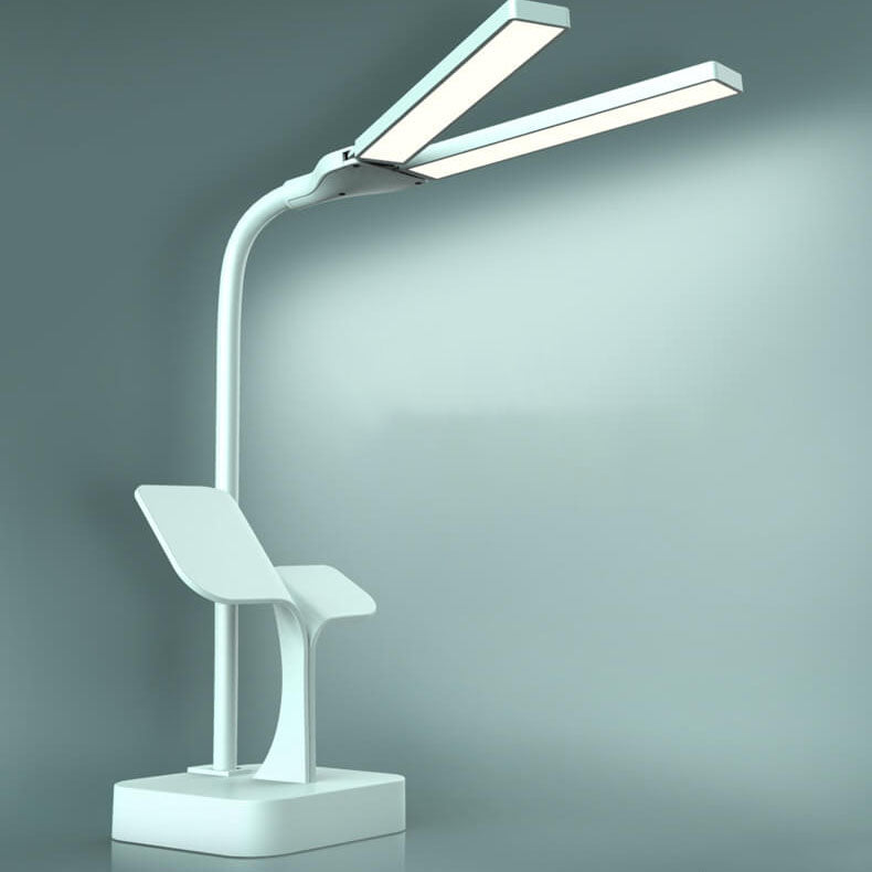 Modern Folding Dual Lamp Plug-In Station Table Lamp