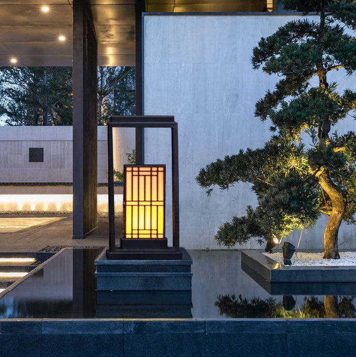 Luz exterior para jardín de césped impermeable con LED solar de mármol de acero inoxidable retro moderno 