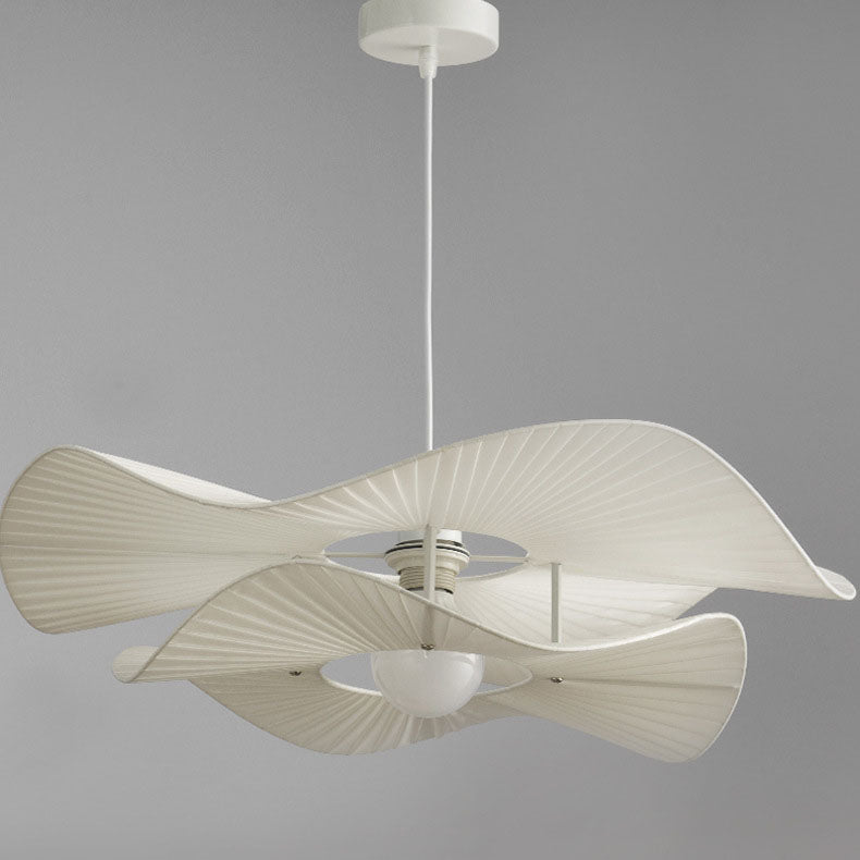 Moderne minimalistische unregelmäßige Welle Runde Eisen Stoff 1-Licht Pendelleuchte für Wohnzimmer 
