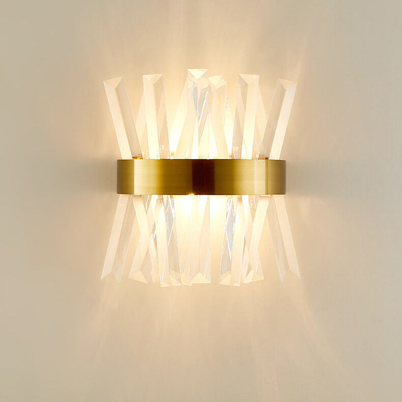 Nordic Light Luxury Creative Crystal Strip Design 2-Light Wall Sconce Lamp