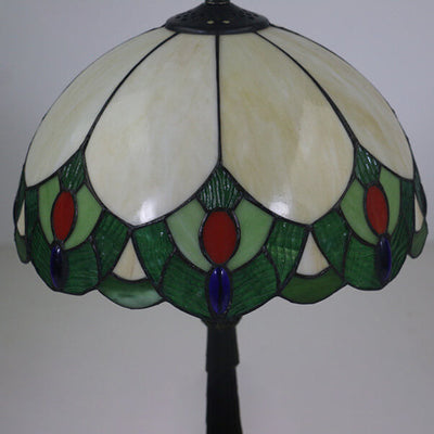 Tiffany European Vintage Gemstone Stained Glass 1-Light Table Lamp