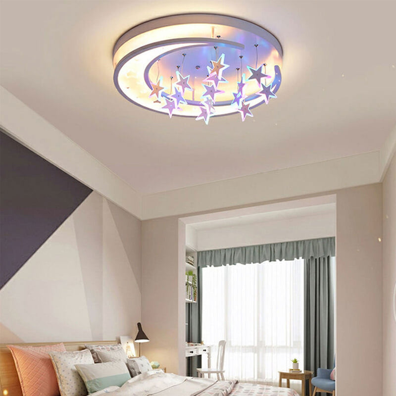 Modern Creative Star Hanging Round LED Flush Mount Ceiling Light