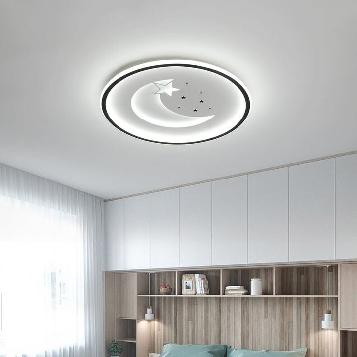 Luz de techo de montaje empotrado LED delgada con anillo de círculo lunar minimalista nórdico 