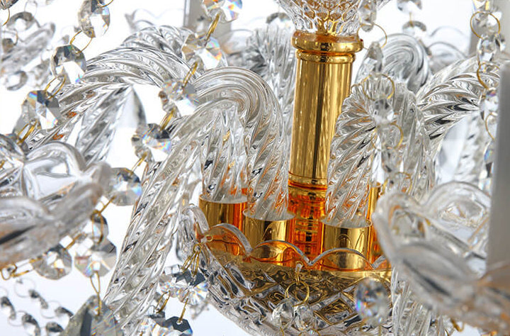 Lámpara de Araña de Cristal de Estilo Europeo Moderno con 8 Luces 