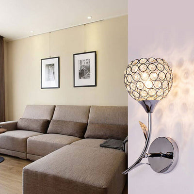 Modern European Crystal Romantic 1-Light Wall Sconce Lamp