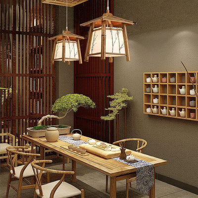 Japanese Rustic Vintage Bamboo Weaving 1-Light Pendant Light