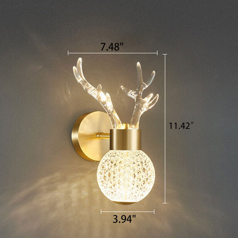 Nordic Luxury Antler Bubble Crystal LED Wall Sconce Lamp