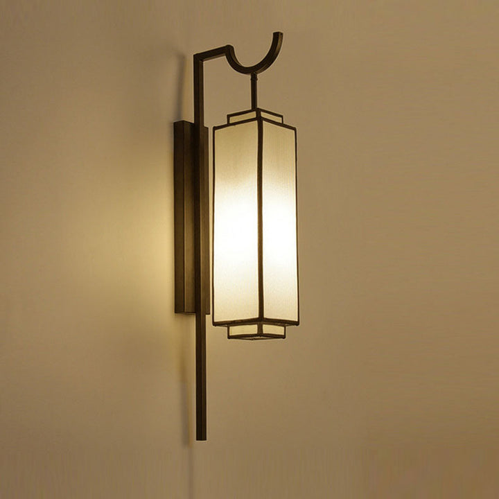 Applique Murale Moderne en Fer Vintage avec Tissu, 1 Lumière 