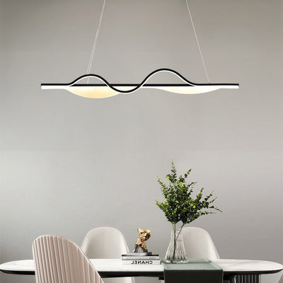 Nordic Minimalist Curved Line Long Island Light LED Chandelier