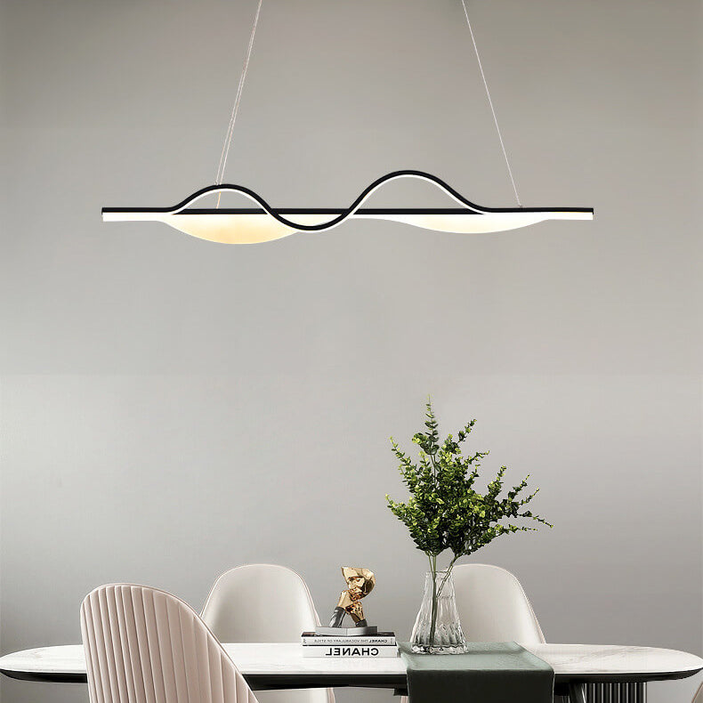 Nordic Minimalist Curved Line Long Island Light LED Chandelier