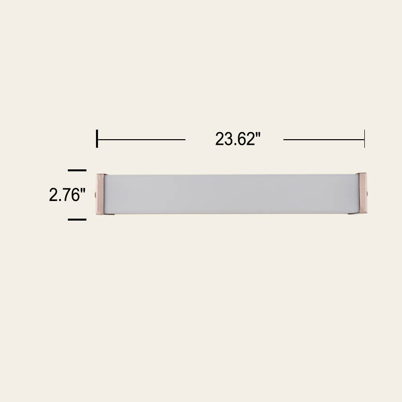 Modern Minimalist Rose Gold Square Strip Acrylic LED Wall Sconce Lamp