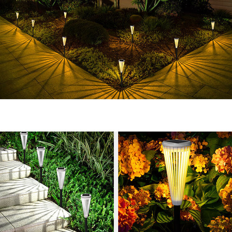 Solar Outdoor Hollow Umbrella Design LED Waterproof Garden Lawn Ground Insert Landscape Light