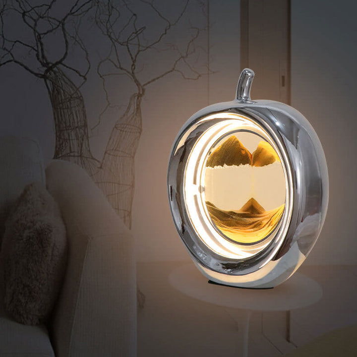 Lampe de table LED ambiante décorative avec peinture de sable mouvant Creative Apple 