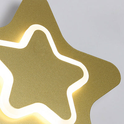 Modern Creative Pentagram Star LED Pull Cord Wall  Sconce Lamp