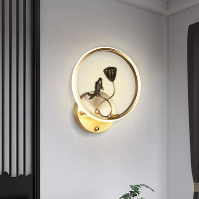 Estilo chino moderno diseño creativo de estanque de lotos lámpara de pared LED 