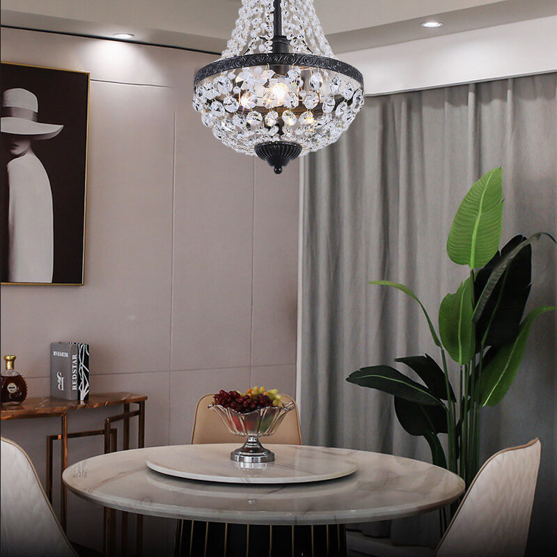 Lámpara colgante decorativa de hierro industrial con cristal de 1 luz 