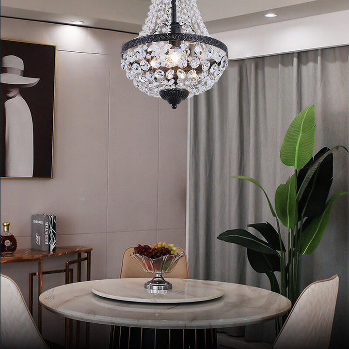 Lámpara colgante decorativa de hierro industrial con cristal de 1 luz 