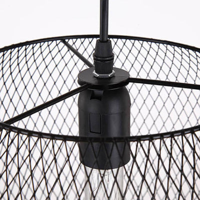 Industrial Creative Cylindrical Iron Mesh 1-Light Pendant Light