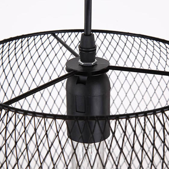 Industrial Creative Cylindrical Iron Mesh 1-Light Pendant Light