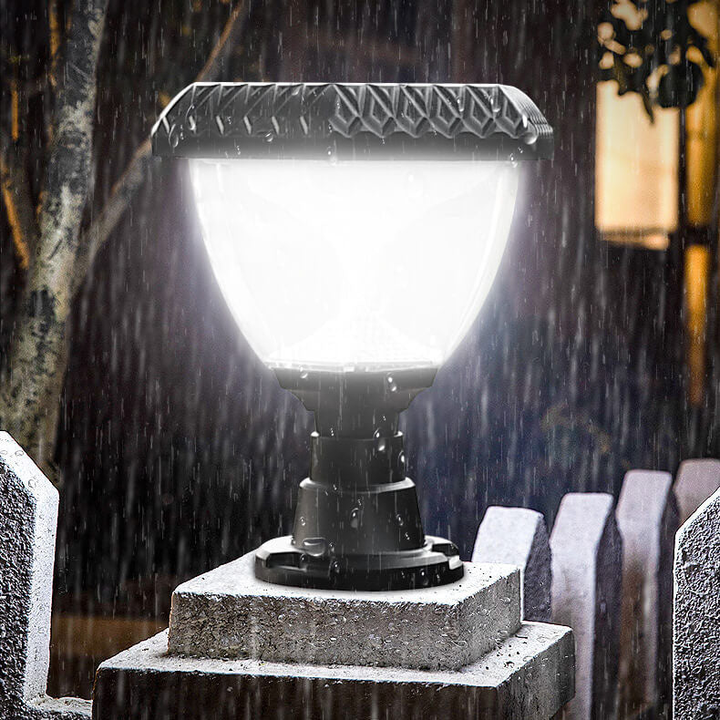 Luz de Cabeza de Poste LED de Acrílico ABS Redonda Triangular Cuadrilátera Hexagonal Solar de Simplicidad Moderna para Jardín 