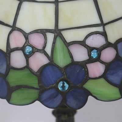 Kreative Retro-Tiffany-Glasschirm-1-Licht-Tischlampe