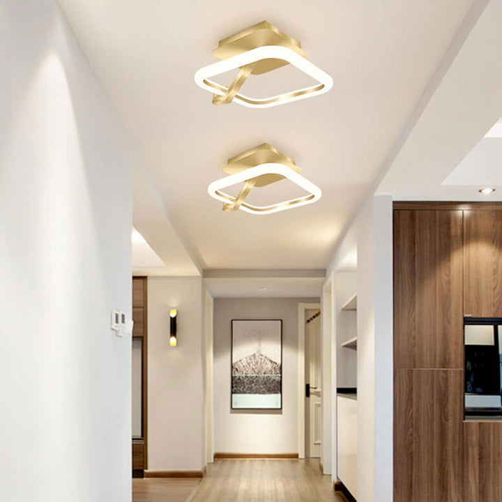 Moderne Licht Luxus Quadratische Runde Acryl LED Semi-Flush Mount Deckenleuchte 