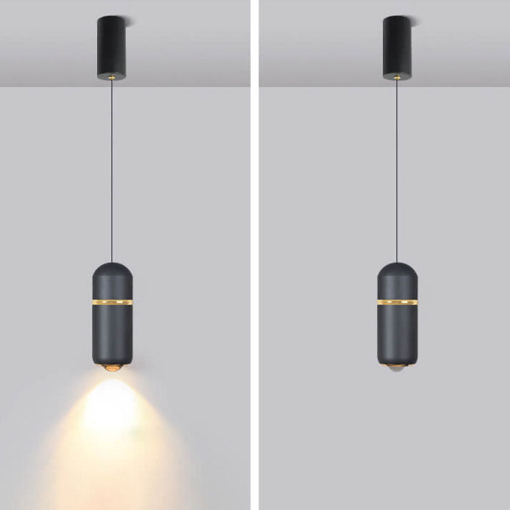 Moderne Einfachheit Aluminium zylindrische LED-Pendelleuchte 