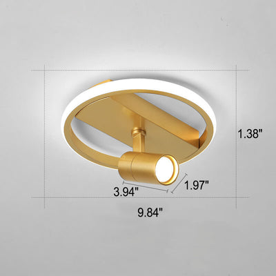 Modern Minimalist Rotating LED Flush Mount Ceiling Light
