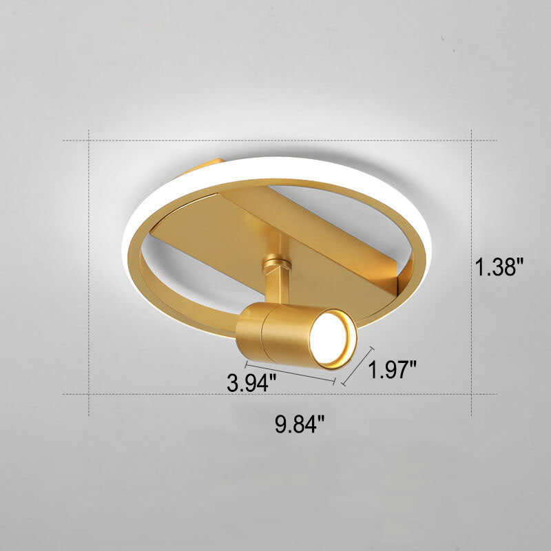 Modern Minimalist Rotating LED Flush Mount Ceiling Light