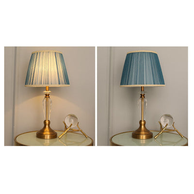Lampe de table européenne minimaliste en tissu cristal à 1 lumière 