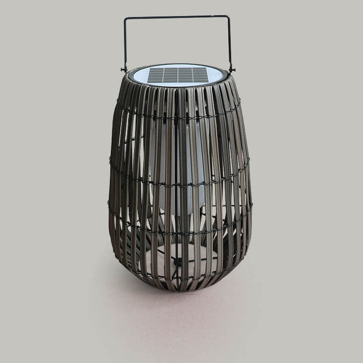 Lumière de paysage de pelouse LED solaire étanche portable en osier rustique moderne 