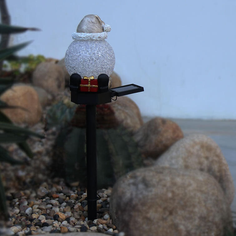 Décoration de jardin solaire de Noël Bonhomme de neige Lumière de paysage pour pelouse 