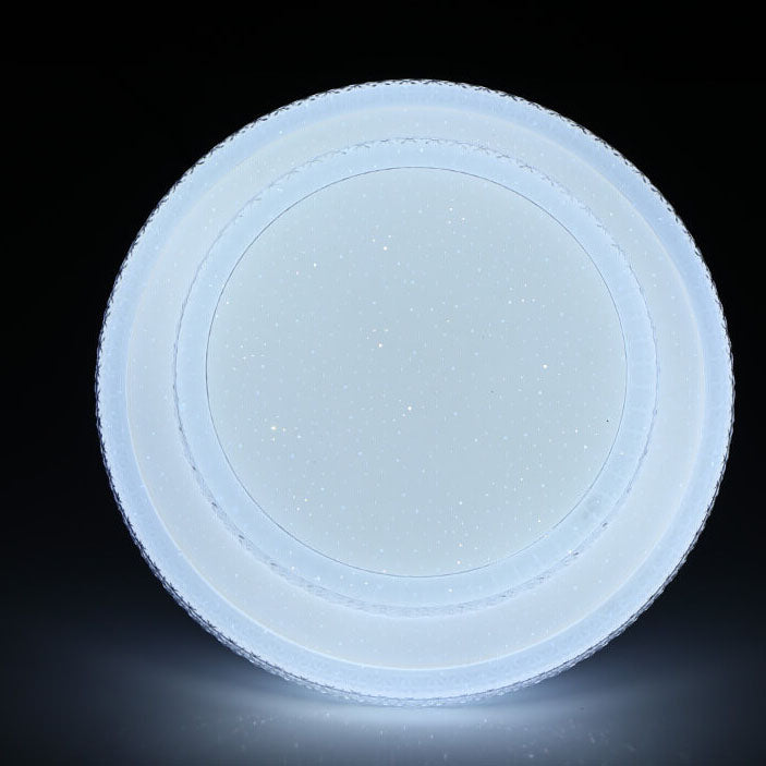 Plafonnier LED à montage encastré, rond, simple et moderne, double cristal 