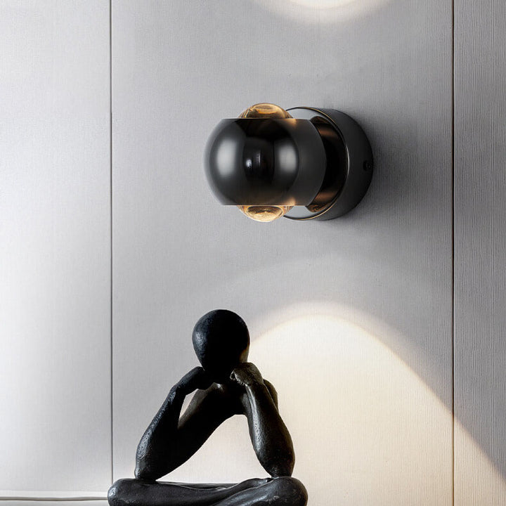 Moderne minimalistische einfarbige runde drehbare Eisen-Aluminium-COB-LED-Wandleuchte 