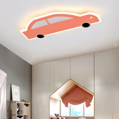 Cartoon Creative Car Shape Iron LED Flush Mount Ceiling Light