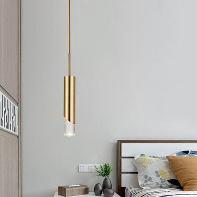 Nordic Modern Minimalist Cylindrical Iron Acrylic LED Pendant Light