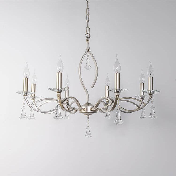 Leichter Luxus Eisenrahmen Kandelaber Kristall 3/6/8/10/15-Licht Kronleuchter 