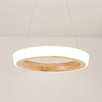 Japanischer Simplicity Log Circle Island Light LED-Kronleuchter