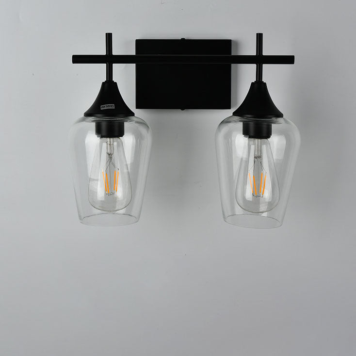 Lámpara de Aplique de Pared de 2/3 Luces de Hierro con Copa de Vino Industrial Simple 