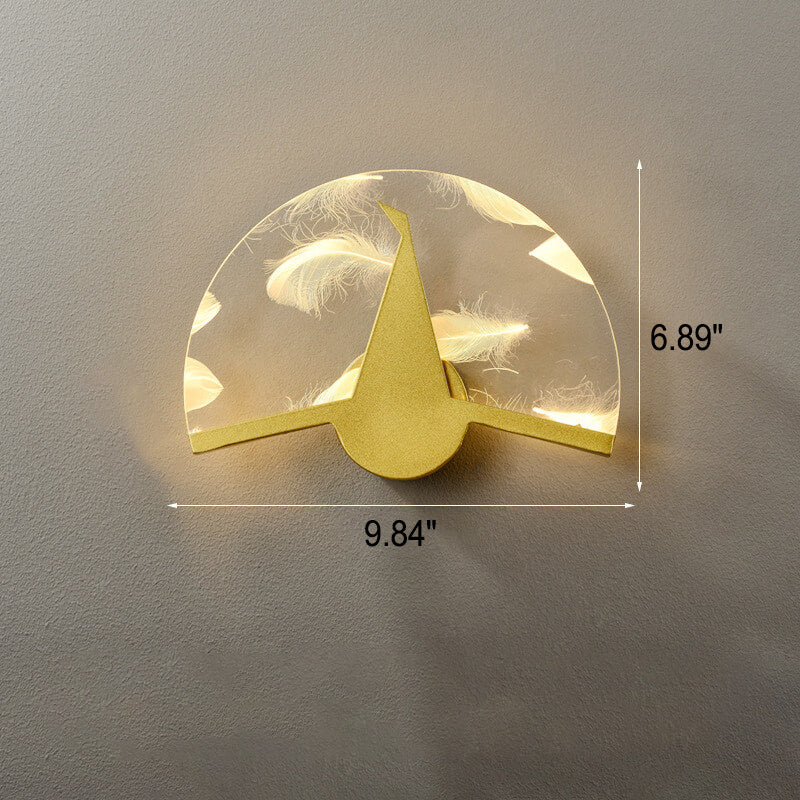 Light Luxury Feather Effect Acrylic Geometric LED Wall Sconce Lamp