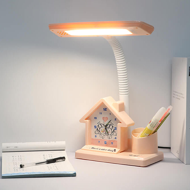Cartoon Eye Protection Alarm Clock LED Table Lamp